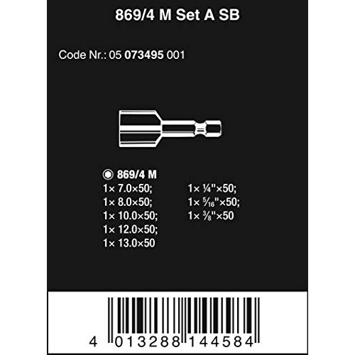 Wera 05073495001 Screwdriver Nut Driver Bits