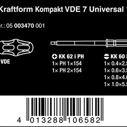 Wera - 5003470001 KK VDE 60i/7 Insulated Interchangeable Blade Pou...