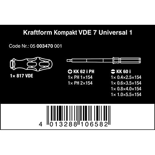 Wera - 5003470001 KK VDE 60i/7 Insulated Interchangeable Blade Pou...