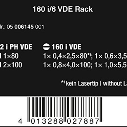 Wera Kraftform Plus 160i/6 Insulated Professional Screwdriver Set,...