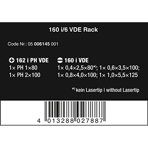 Wera Kraftform Plus 160i/6 Insulated Professional Screwdriver Set,...