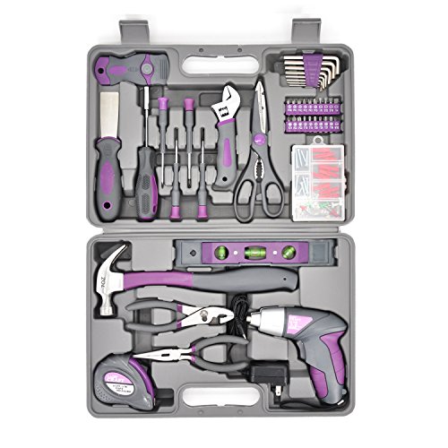 Werktough 44PCS 3.6V/4V Cordless Screwdriver Tool Kit Set Pink Col...