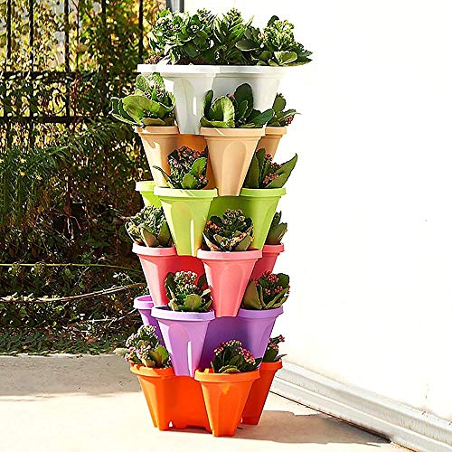 Stackable Garden,Indoor Outdoor Vertical Planter, Stackable Vertic...