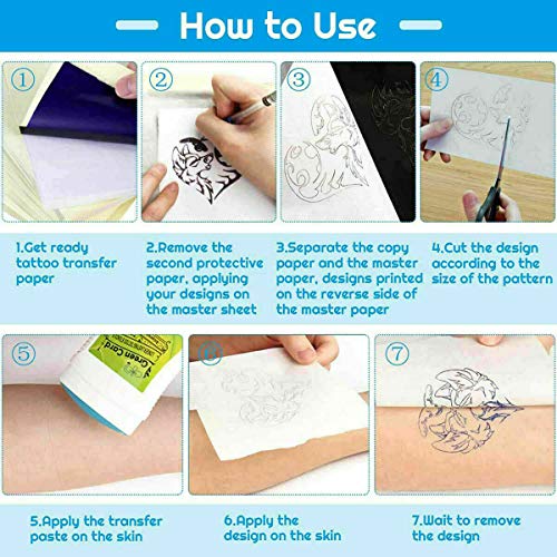 Westspark Tattoo Transfer Paper, 25 Sheets Tattoo Thermal Stencil ...