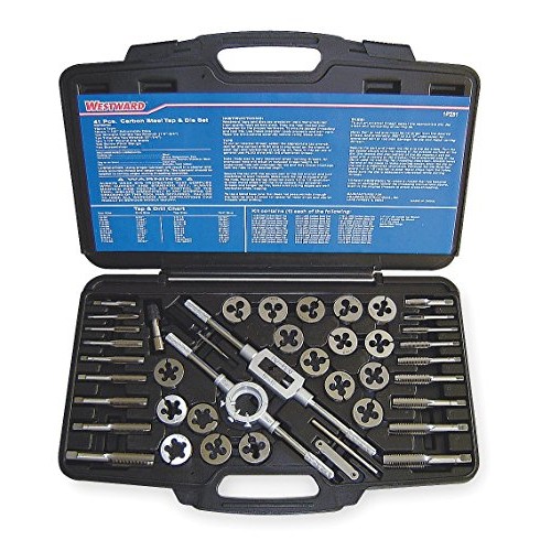 Westward 1PZ51 Tap/Die Set, 41 Pieces