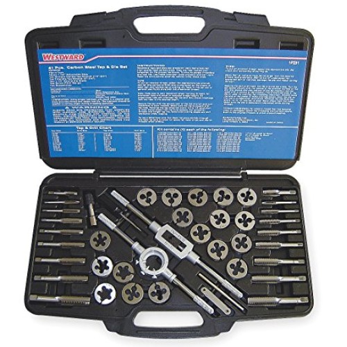 Westward 1PZ51 Tap/Die Set, 41 Pieces