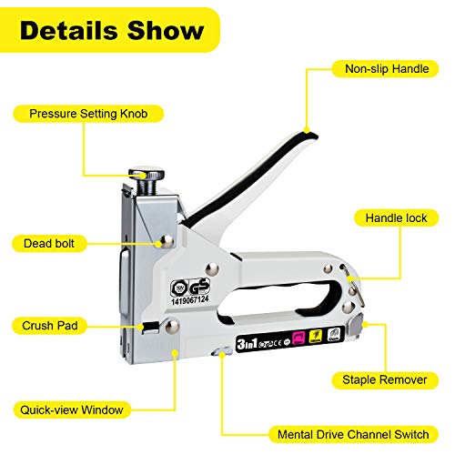 WETOLS Staple , Heavy Duty Staple , 3 in 1 Manual Nail w...