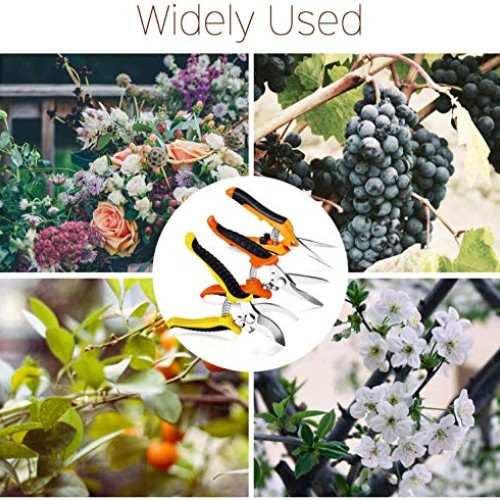 3 Pack Garden Pruning Shears Stainless Steel Blades Handheld Prune...