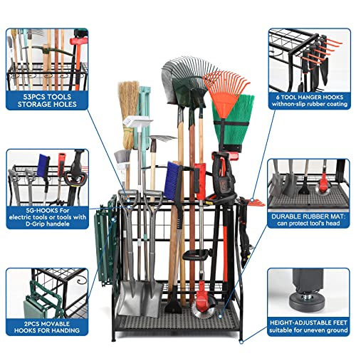 WEYIMILA Garden Tool Organizer for Garage, Yard Tool Storage, Gard...