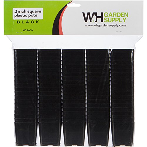 WH Garden Supply Pack of 2 Inch Plastic Flower Pots for Seedlings,...