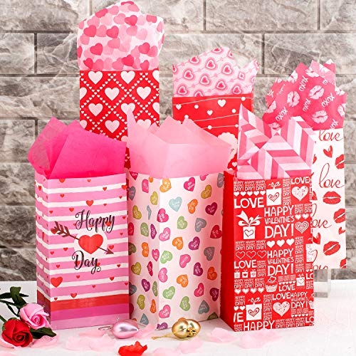 Whaline 120 Sheets Valentines Tissue Paper, Assorted Love Heart De...