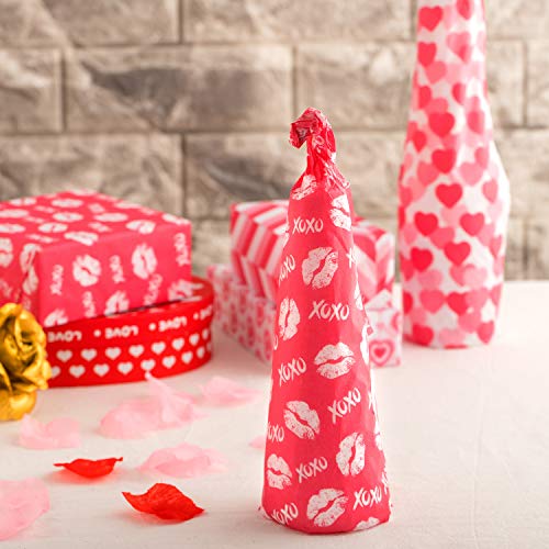 Whaline 120 Sheets Valentines Tissue Paper, Assorted Love Heart De...