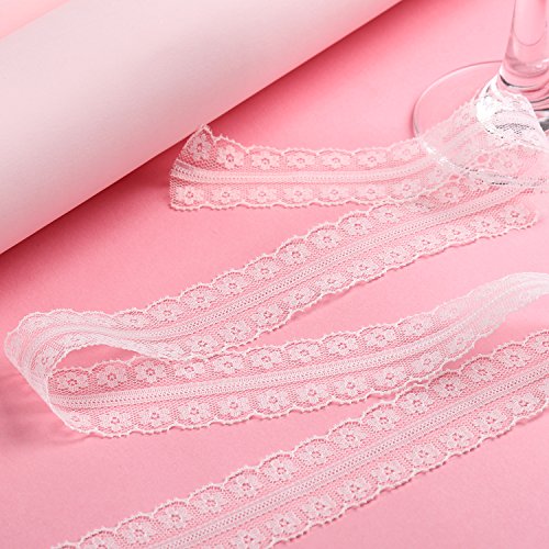 Whaline 49 Yard White Lace Trim 15 Rolls Assorted Patterns Lace Ri...