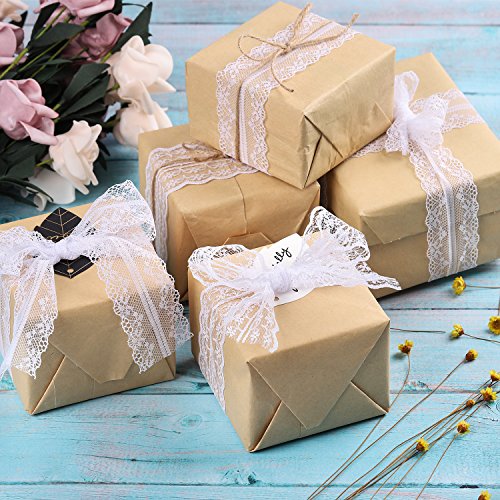 Whaline 49 Yard White Lace Trim 15 Rolls Assorted Patterns Lace Ri...