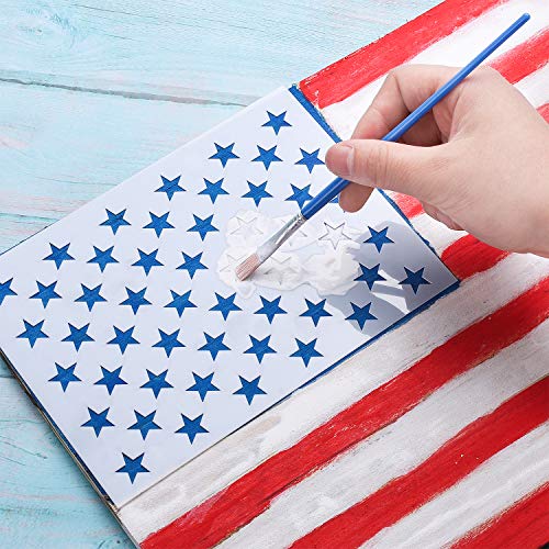 Whaline 7 Pieces American Flag 50 Stars Stencil Template for Paint...