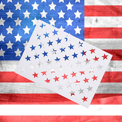 Whaline 7 Pieces American Flag 50 Stars Stencil Template for Paint...