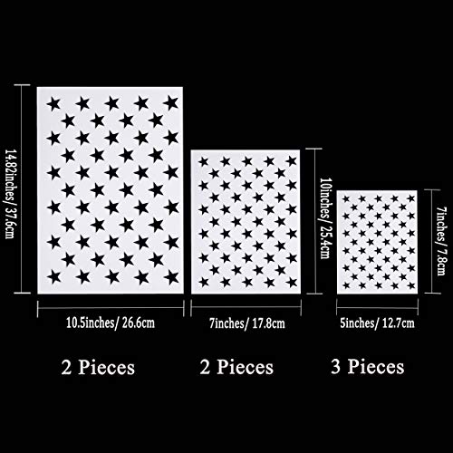 Whaline 7 Pieces American Flag 50 Stars Stencil Template for Paint...