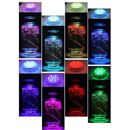 Underwater Submersible LED Lights Waterproof Multi Color Battery O...