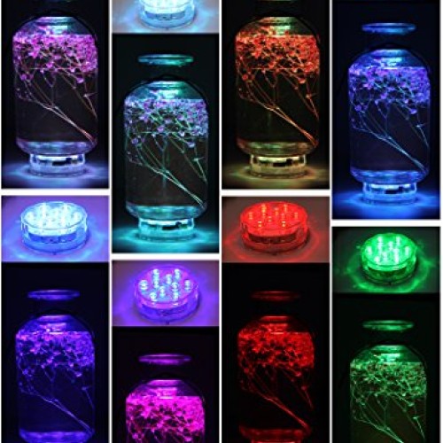 Underwater Submersible LED Lights Waterproof Multi Color Battery O...