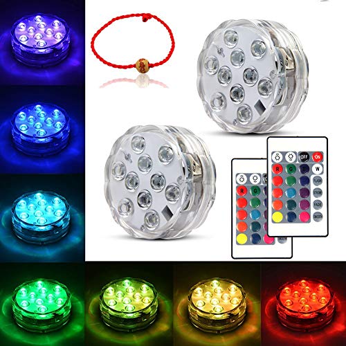 Underwater Submersible LED Lights Waterproof Multi Color Battery O...
