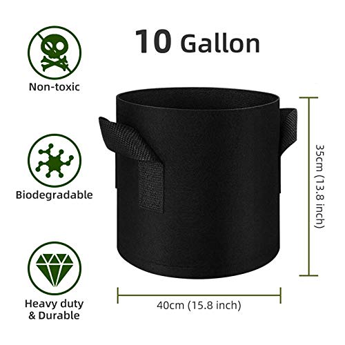 WHATWEARS Plant Grow Bags 12 Pack Heavy Duty Thickened Nonwoven Fa...