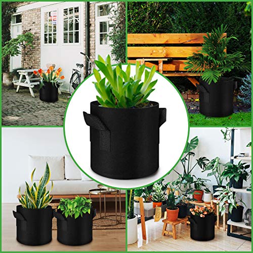WHATWEARS Plant Grow Bags 12 Pack Heavy Duty Thickened Nonwoven Fa...