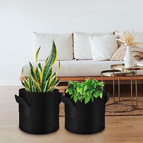 WHATWEARS Plant Grow Bags 12 Pack Heavy Duty Thickened Nonwoven Fa...