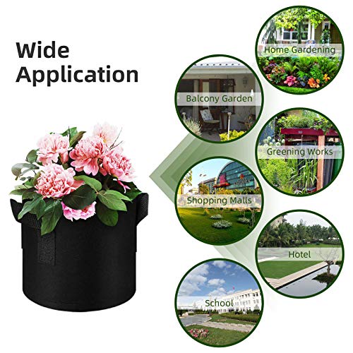 WHATWEARS Plant Grow Bags 12 Pack Heavy Duty Thickened Nonwoven Fa...