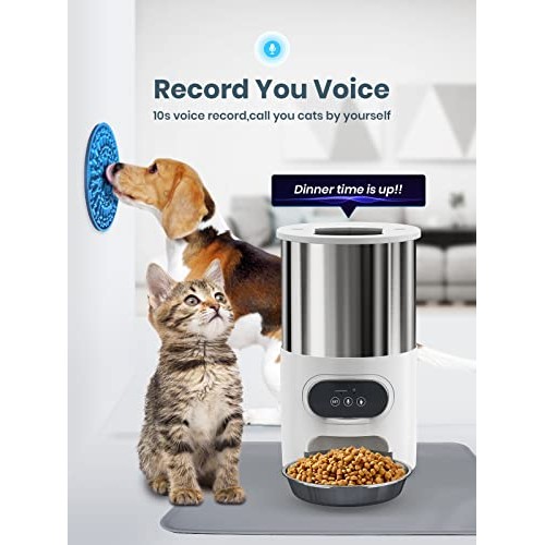Automatic Cat Feeder, WHDPETS WiFi Cat Food Dispenser for 2 Cats &...