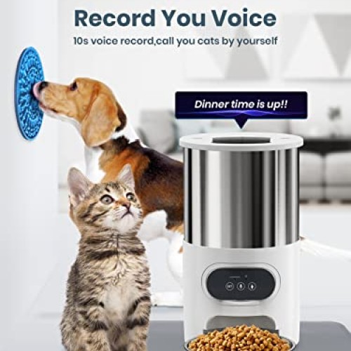 Automatic Cat Feeder, WHDPETS WiFi Cat Food Dispenser for 2 Cats &...
