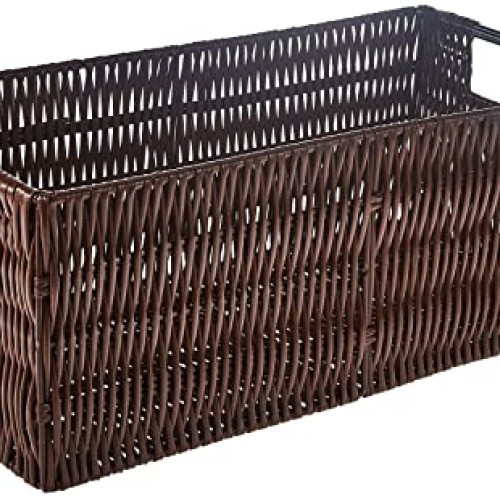 Whitmor Rattique Small Storage Tote Java