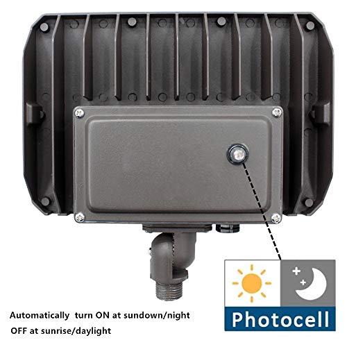 Dusk to Dawn Outdoor 100W LED Flood Light with Knuckle, 14000LM 10...