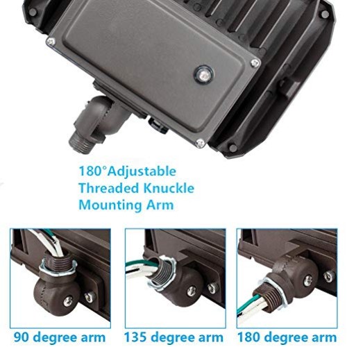 Dusk to Dawn Outdoor 100W LED Flood Light with Knuckle, 14000LM 10...