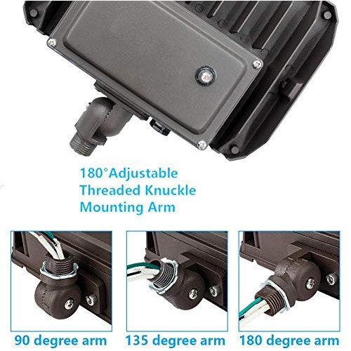 Dusk to Dawn Outdoor 100W LED Flood Light with Knuckle, 14000LM 10...