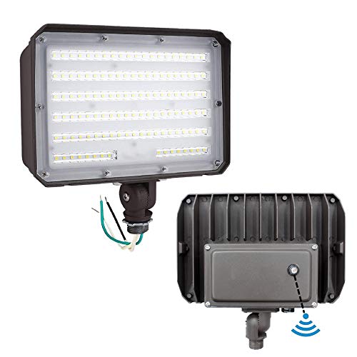 Dusk to Dawn Outdoor 100W LED Flood Light with Knuckle, 14000LM 10...