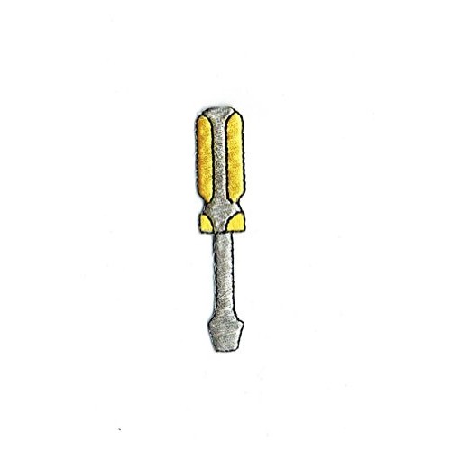 Yellow Screwdriver Iron on Embroidered Patch