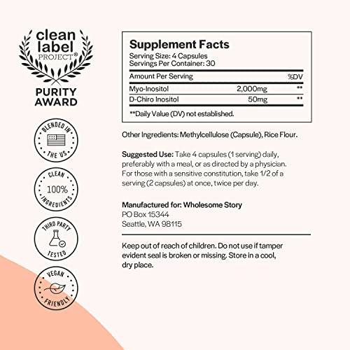 Myo-Inositol & D-Chiro Inositol Blend Capsule | 30-Day Supply | Mo...