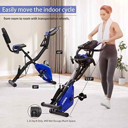 Exercise Bike, WHTOR Stationary Bike 4 in 1 Foldable Exercise Bike...