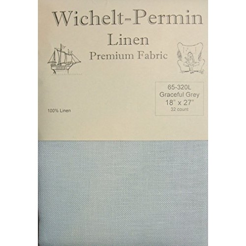 Wichelt Graceful Grey 32 Ct Linen Cross Stitch Fabric 18 x 27