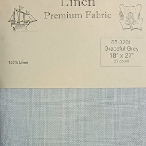 Wichelt Graceful Grey 32 Ct Linen Cross Stitch Fabric 18 x 27