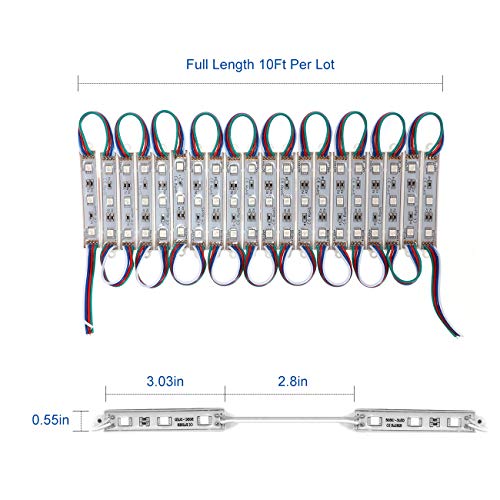 WICHEMI Storefront Lights 100ft 200 Pieces 3 Led 5050 SMD LED Ligh...