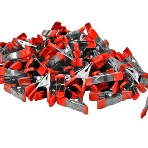 Wideskall 2 inch Mini Metal Spring Clamps w/ Red Rubber Tips Clip...