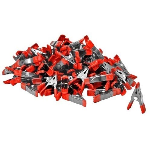 Wideskall 2 inch Mini Metal Spring Clamps w/ Red Rubber Tips Clip...