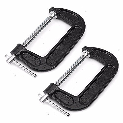 Wideskall 6 x 2.25 inch Heavy Duty Malleable C Clamp Pack of 2