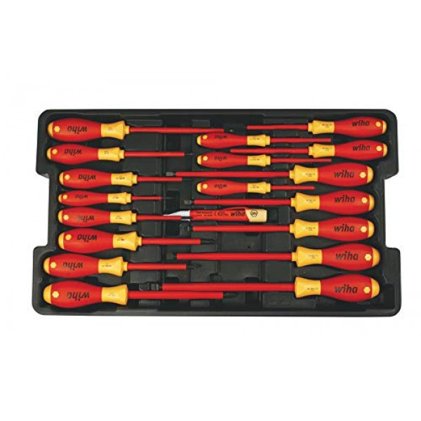 Wiha 32095 Slotted and Phillips Insulated Screwdriver Set, 1000 Vo...