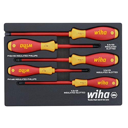 Wiha 32081 | 5 Piece Insulated SoftFinish Cushion Grip Screwdriver...