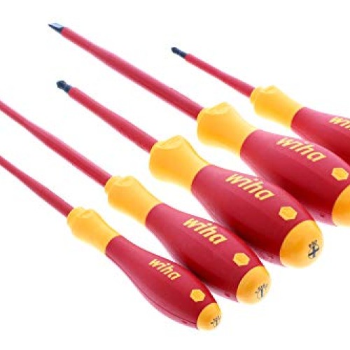 Wiha 32091 5-Piece 1000-Volt Slotted and Phillips Insulated Screwd...