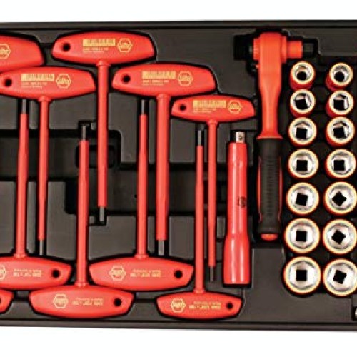 Wiha 32800 Insulated Tool Set with Screwdrivers, Nut Drivers, Plie...