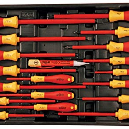 Wiha 32800 Insulated Tool Set with Screwdrivers, Nut Drivers, Plie...