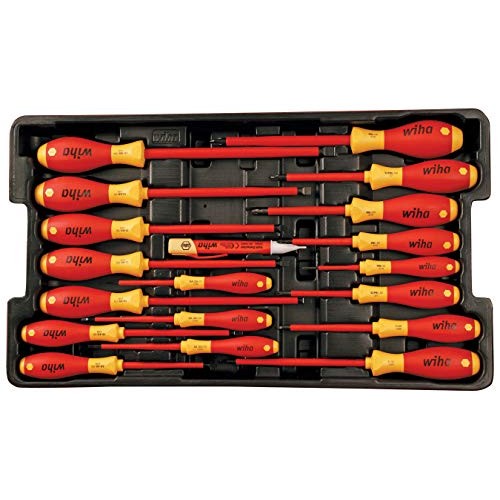 Wiha 32800 Insulated Tool Set with Screwdrivers, Nut Drivers, Plie...